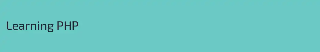 Learning PHP